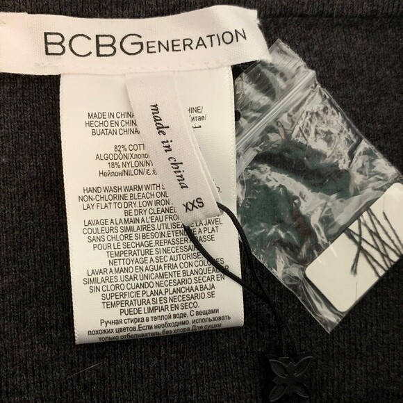 BCBGeneration Knit Skirt Women XXS Wrap Asymmetrical Pull-on Charcoal - Picture 5 of 7